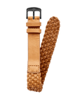 20mm Braided Leather Beige