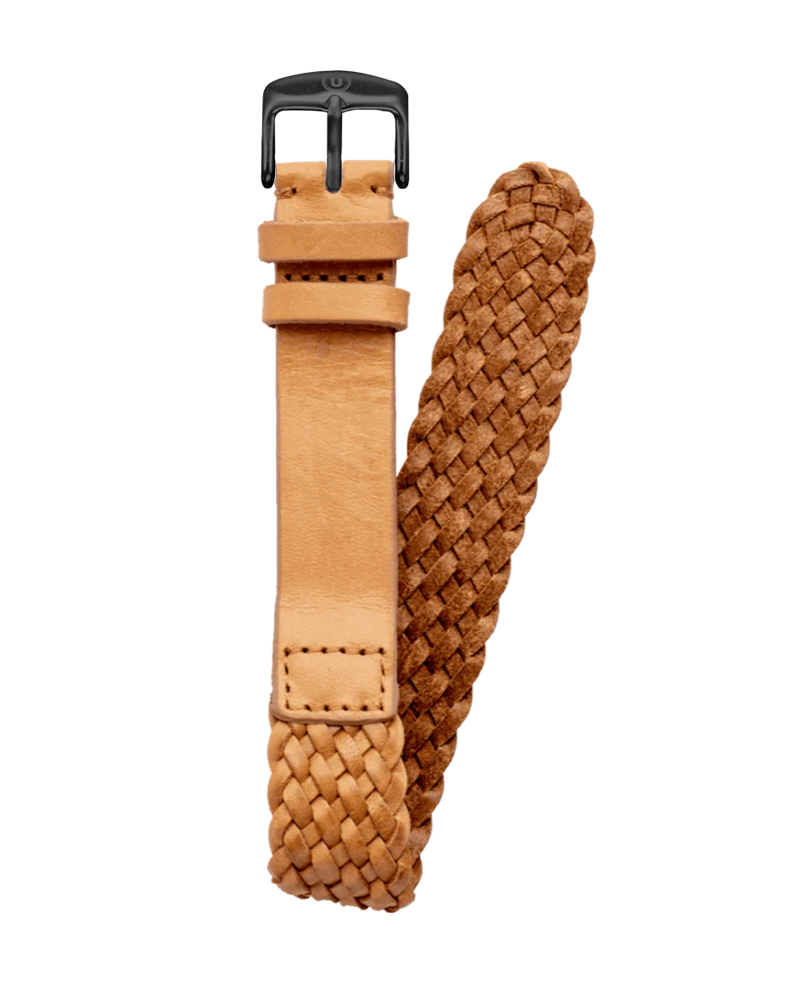 20mm Braided Leather Beige