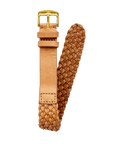 20mm Braided Leather Beige
