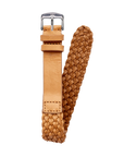20mm Braided Leather Beige