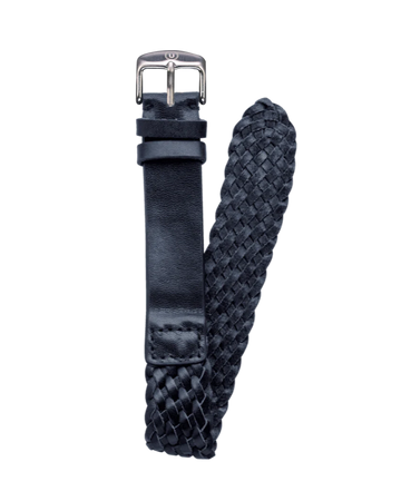 20mm Braided Leather Navy