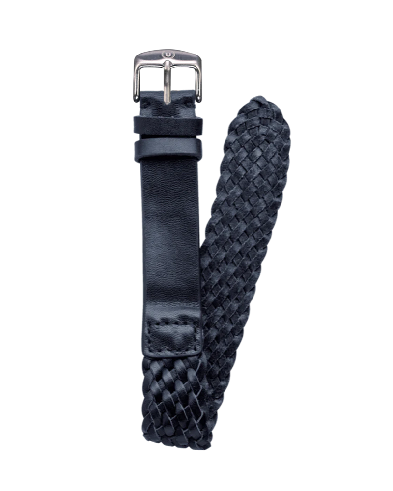 20mm Braided Leather Navy