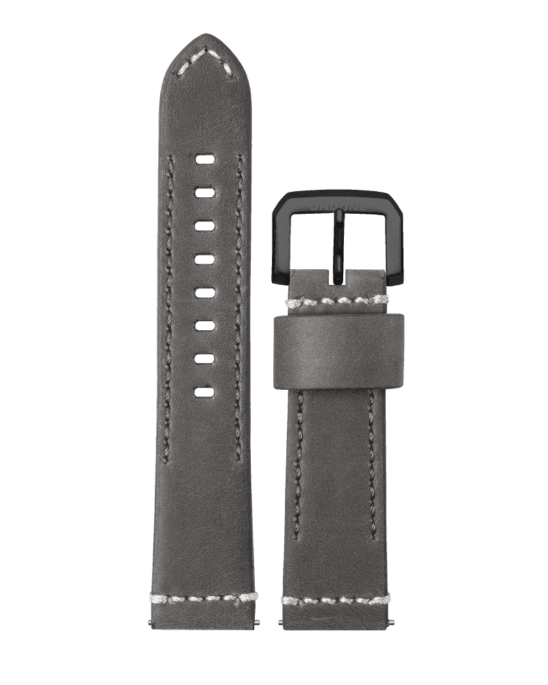 22mm Leather Grey