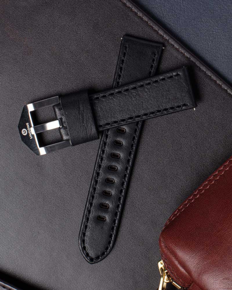 22mm Leather Black/Black