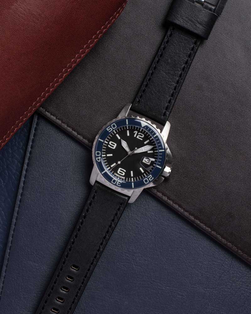 22mm Leather Black/Black