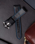 22mm Leather Black/Blue