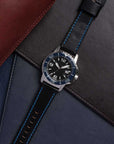 22mm Leather Black/Blue