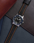 22mm Leather Black/Orange