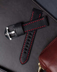 22mm Leather Black/Red