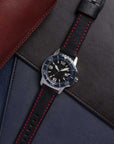 22mm Leather Black/Red