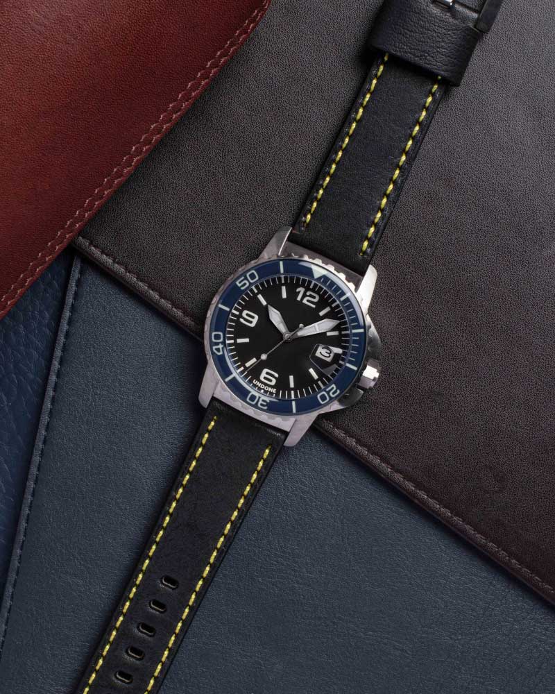 22mm Leather Black/Yellow