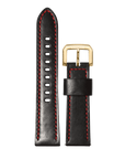 22mm Leather Black/Red