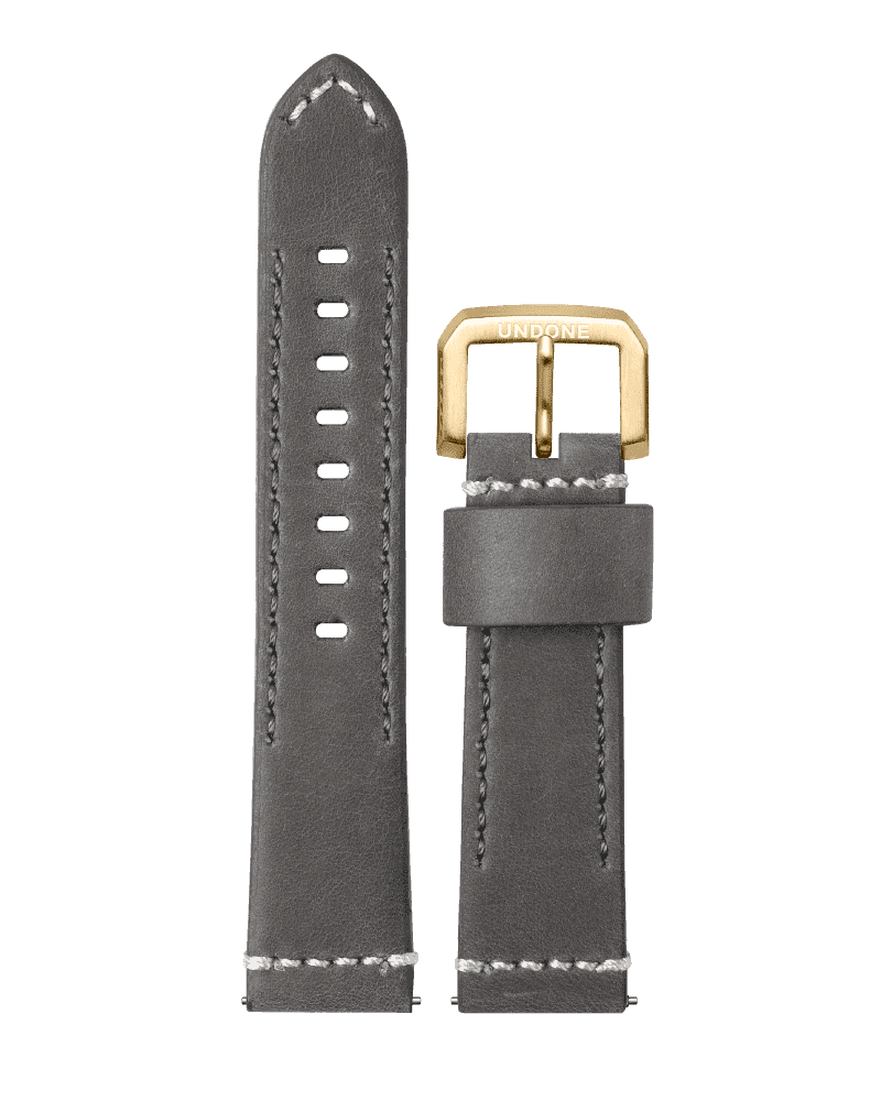 22mm Leather Grey