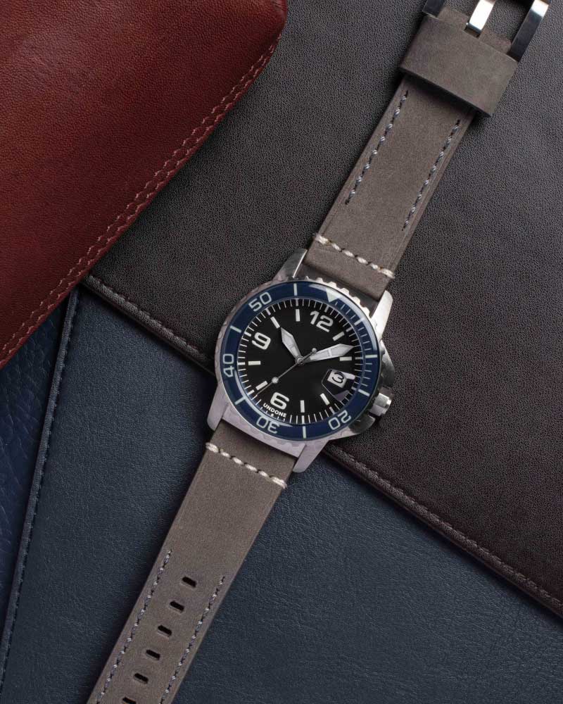 22mm Leather Grey
