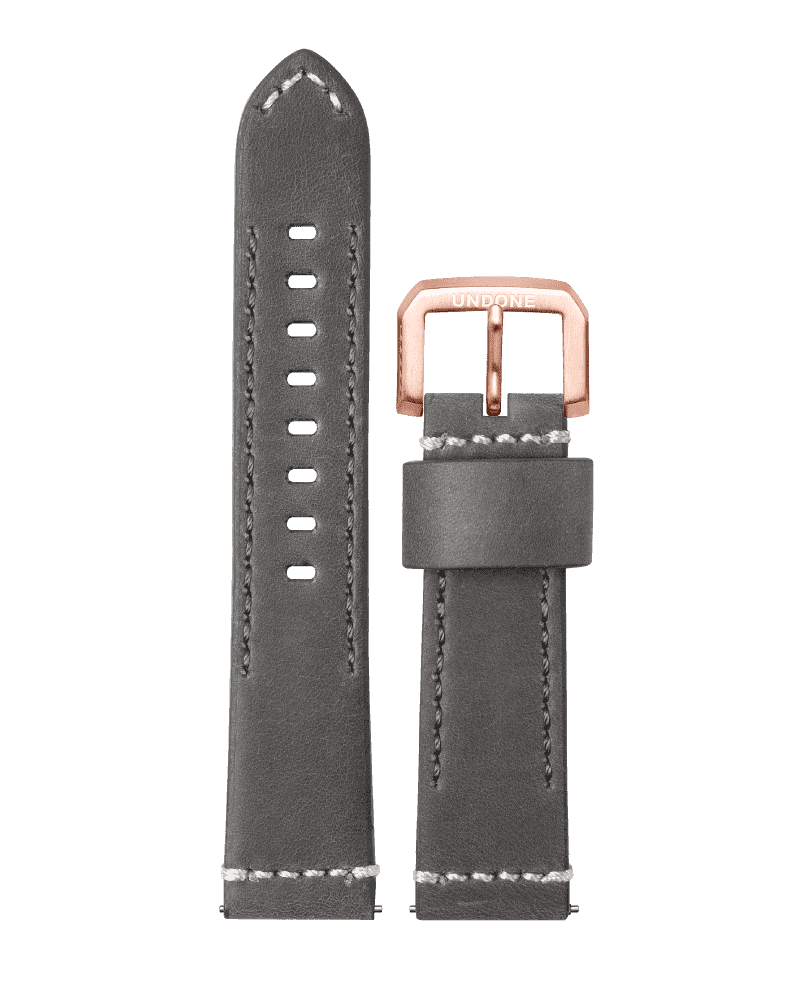 22mm Leather Grey