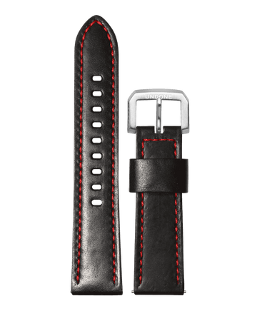 22mm Leather Black/Red