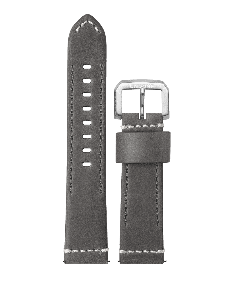 22mm Leather Grey