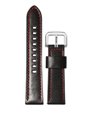 22mm Leather Black/Red