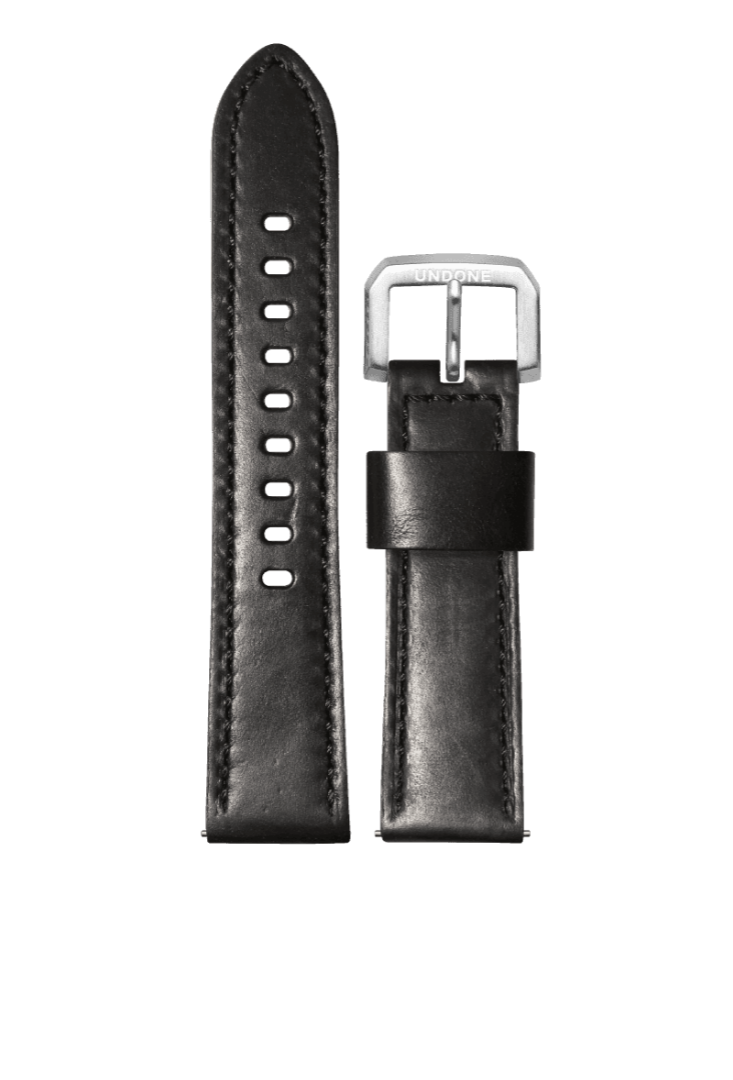 22mm Leather Black/Black