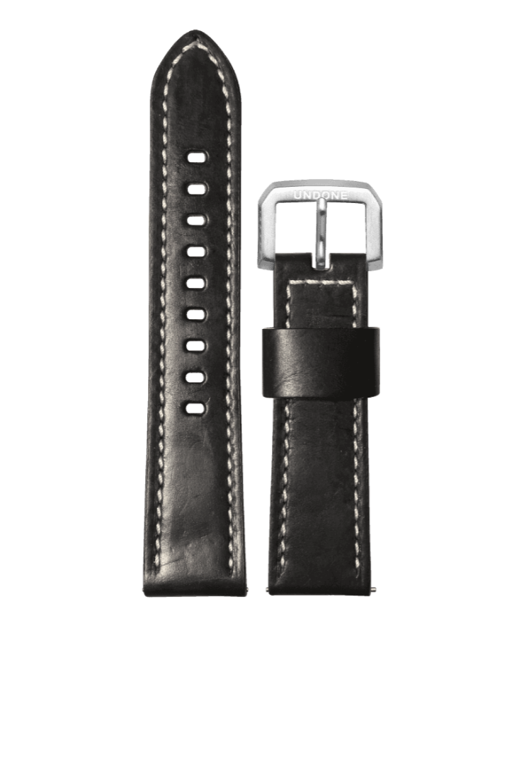 22mm Leather Black/White