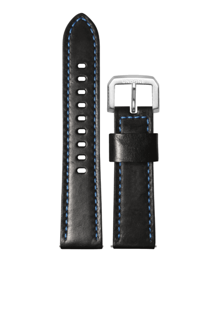 22mm Leather Black/Blue