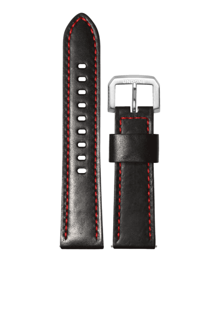22mm Leather Black/Red