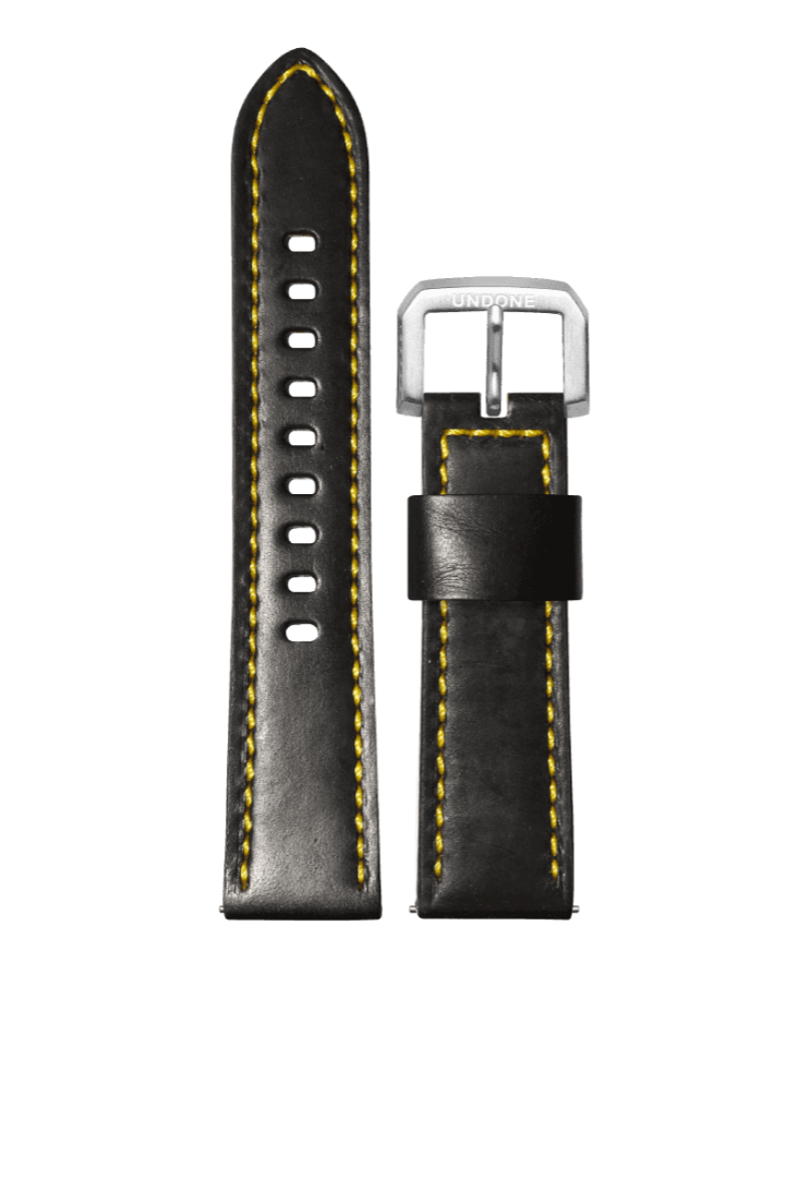 22mm Leather Black/Yellow