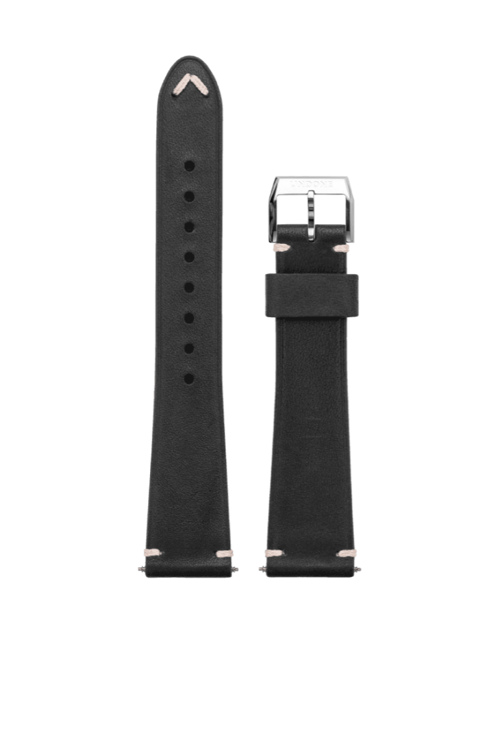 20mm Leather Genuine Black