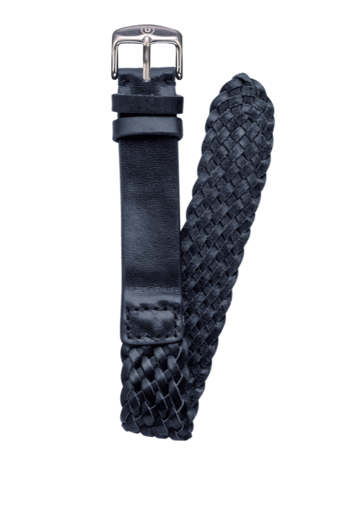 20mm Braided Leather Navy